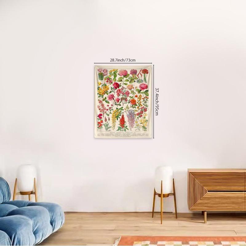 1 Piece Floral Wall Tapestry, Home Decor Hanging Aesthetic Bohemian Wall Hanging Tapestry, Wall Art Decoration for Living Room Dorm Bedroom Decor, Flower Pattern Tapestry