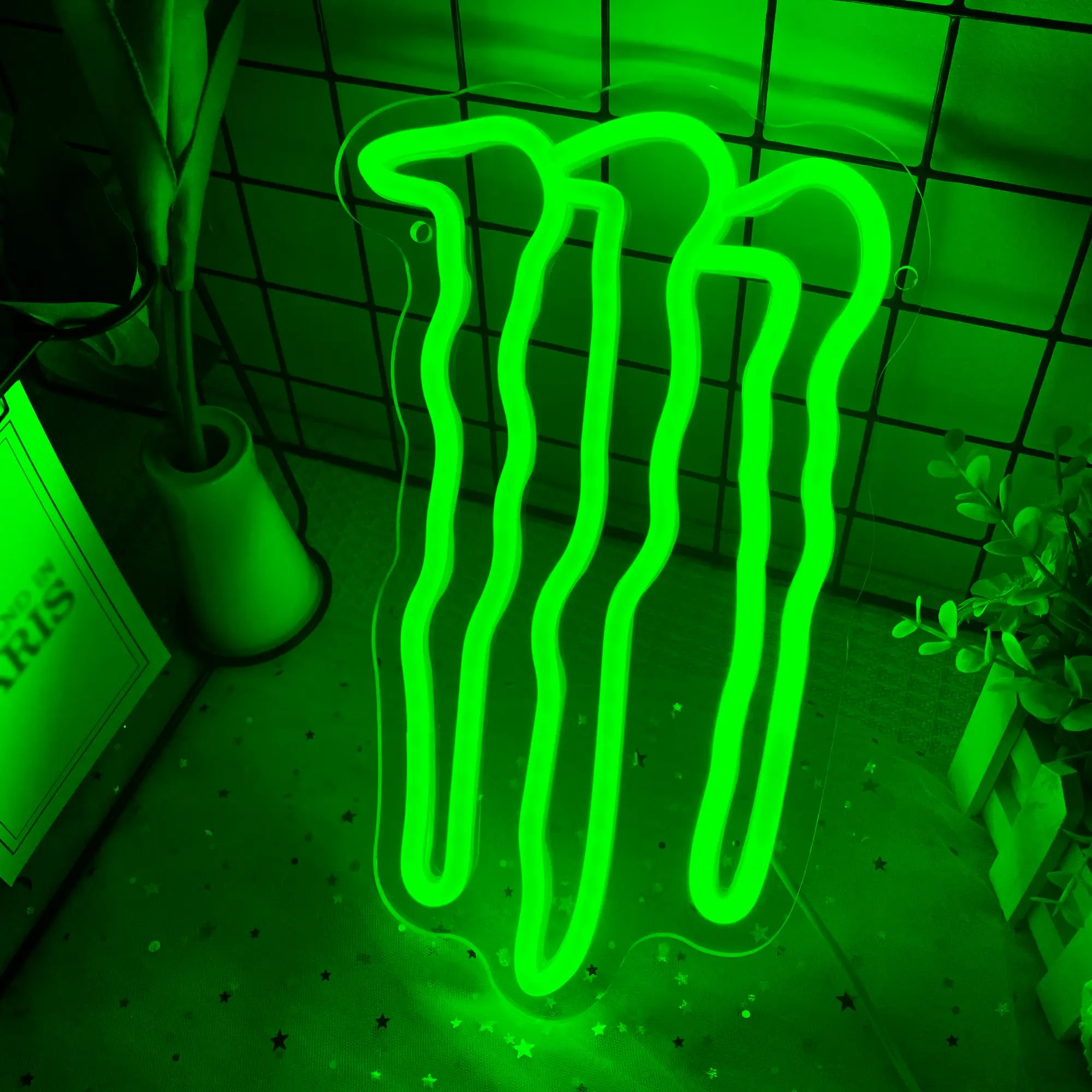 Green Monster Neon Sign, Monster Claw Scratch Shaped Light up LED Sign, Decorative Lights, Decorative LED Light, Powered by USB, Dimmable Wall Hanging Art Sign For Bedroom, Game Room, Teen Room, Man Cave, Game Studio Club, Bar Party, Gifts