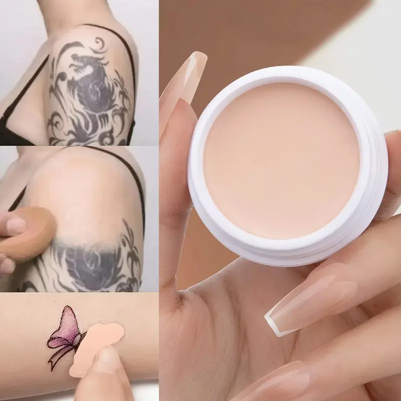 QIC Waterproof & Sweatproof Concealer Cream - Tattoo coverage, Long-Lasting Foundation, Natural,Full coverage, All Skin Types