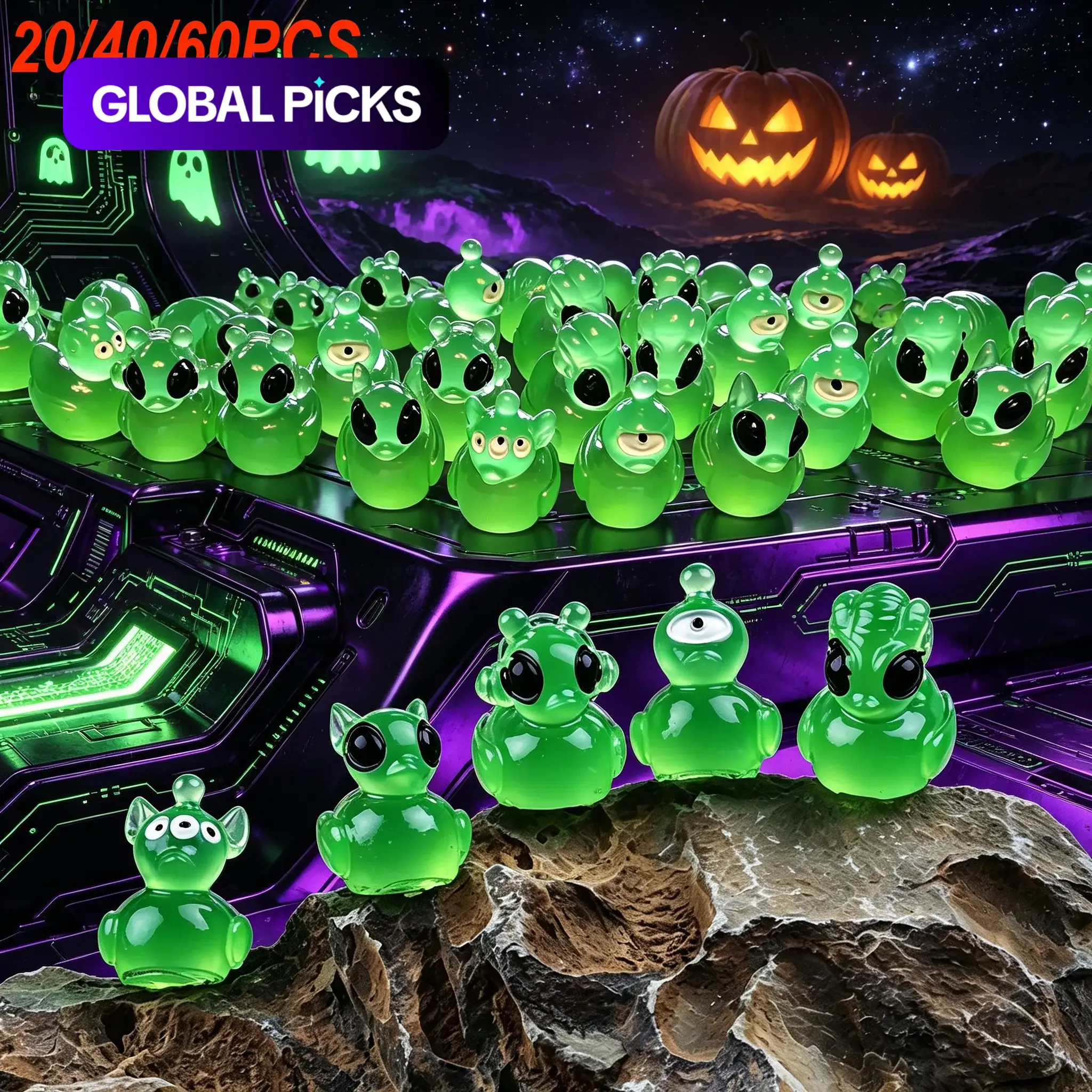 Mini Alien Resin Ducks, Fun Space Theme Festive Decorations, Cute Weird Desk Ornaments, Halloween Christmas Decor, Sci-Fi Fan Gifts #GLOBAL PICKS