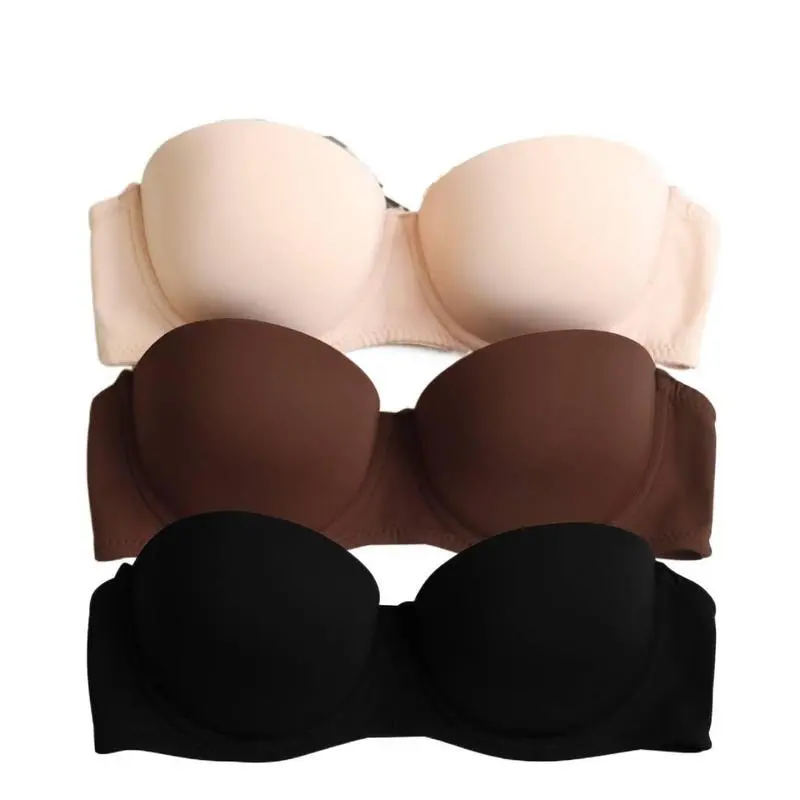 Women s Soft Bra Summer Casual Top Shapewear Strapless Bras Adjustable Detachable Straps Full Coverage Thin Padded Underwear for Large Size Plus Size