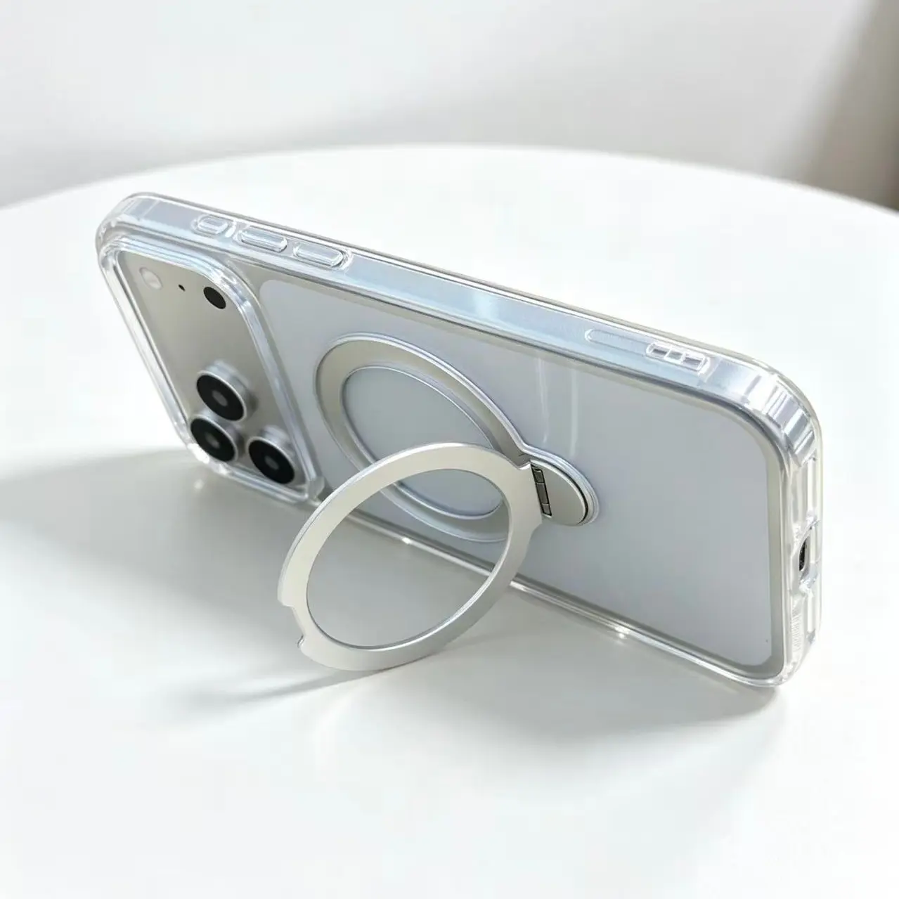 2-in-1 Shockproof Transparent Protective Smartphone Case - Hard Acrylic Back, Soft TPU Bumper, Precise Camera Cutouts, Wireless Magnetic Cover for Handheld Cellphone iPhone 17 Pro Max, Galaxy S25 Ultra