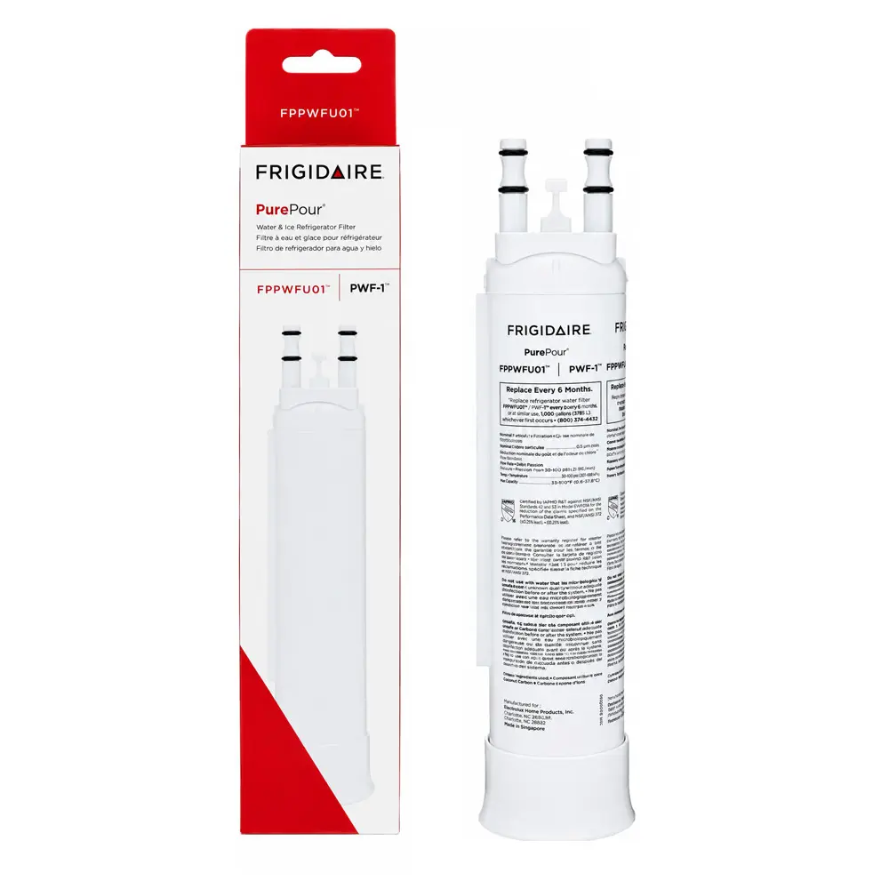 PWF-1 Refrigerator Water Filter Replacement, Compatible with Frigidaire PWF-1/FPPWFU01/EPPWFU01, Reduces Chlorine Taste, Odor & Contaminants, Easy to Install, [1/2/3] Pack