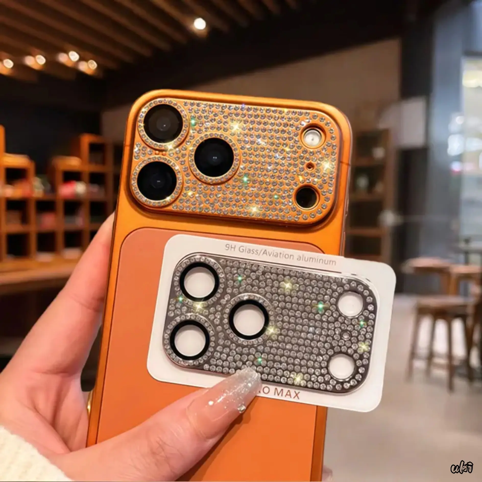 Bling Rhinestone Camera Lens Protector for iPhone 17 Pro Max, Luxury Diamond Inlay Metal Frame, Shockproof Tempered Glass Anti-Scratch Camera Guard Accessory, Accessories, Cover, Smartphone, Protection, Cellphone, Bling Flash Diamond Inlay