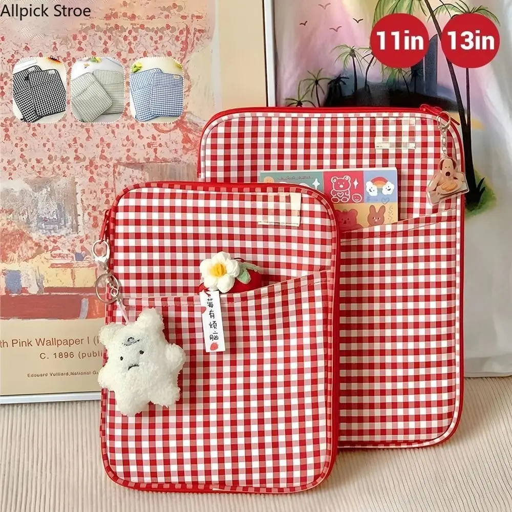 Minimalist Solid Color Tablet Sleeve for 7.9-12.9 Inch Devices - Protective Case with Soft Lining and Accessory Pockets for Travel & Office