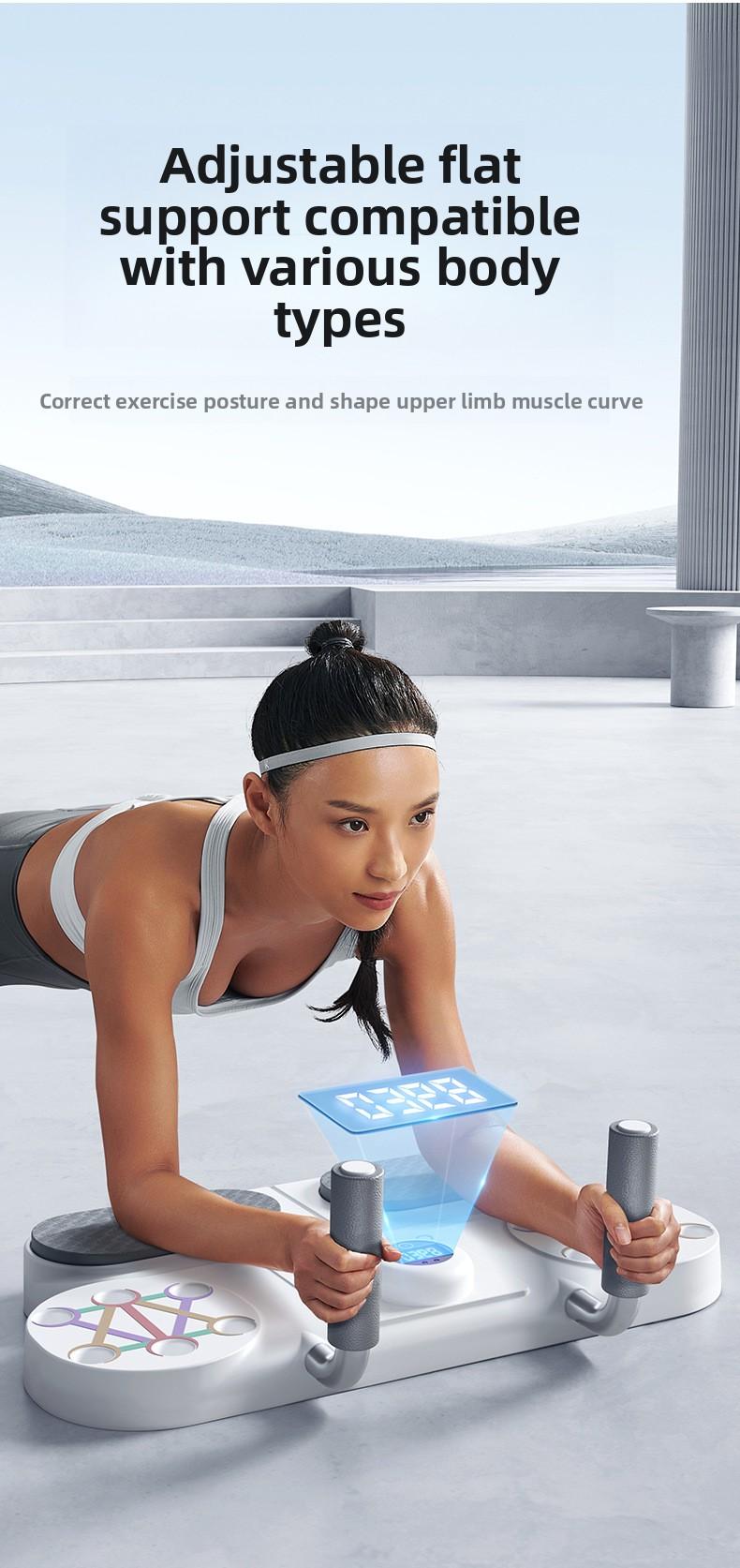 Advanced 3-in-1 Full-Body Training Platform — Improve Form, Next-Level Total Body Strength Board — Designed for Cleaner Push-Ups, Stronger Planks, and Versatile Resistance Band Training in One Compact System!