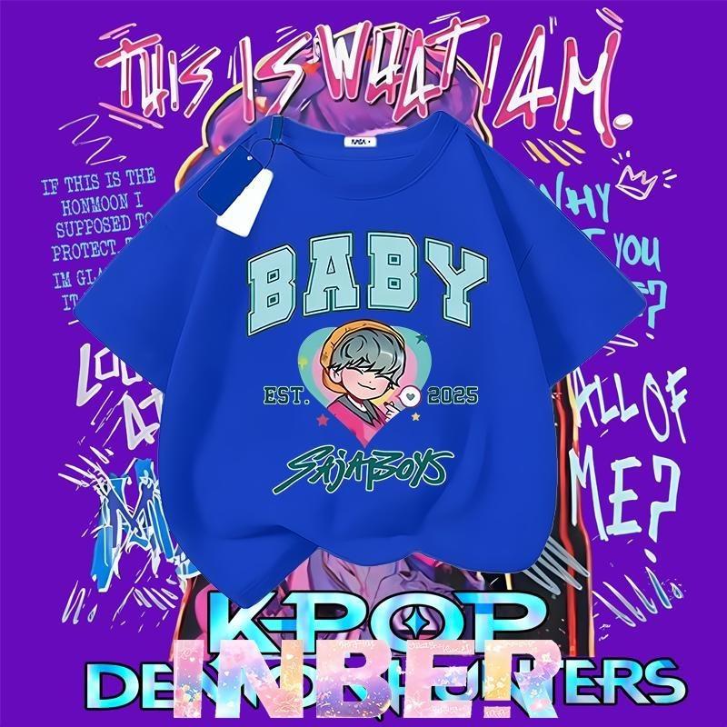 [Kids T-Shirt] Boys & Girls 100% Cotton Short Sleeve Tee – High-Quality Print, Soft Breathable Daily Wear Essential, Comfortable for School, Play & Layering in Winter, Sizes 100-160 (Ages 3-14)