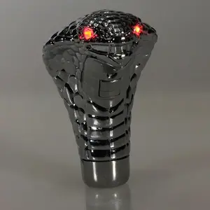 Universal Chrome Red  LED Eyes Car Cobra Manual Gear Shift Knob Snake Shifter