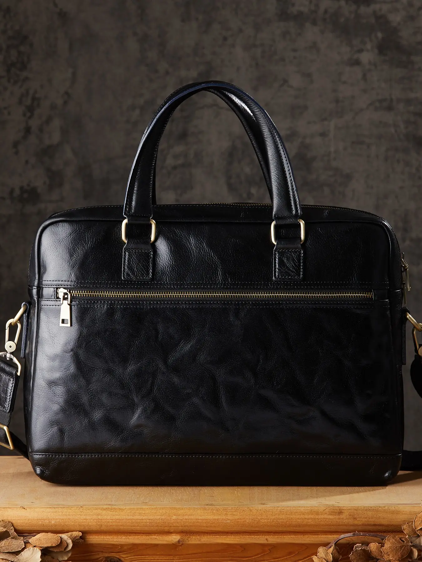 Men's Genuine Leather Briefcase, Large Capacity Shoulder Crossbody Bag, First Layer Cowhide, Business Handbag, Tannage Leather