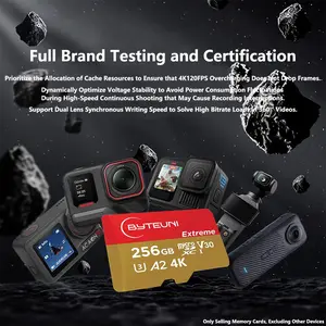 Byteuni 32GB Extreme Microsdhc Uhs-I Memory Card, Up to 100MB/s, C10 U3 V30 4K A2, Adapter Included, Memory Cards For Cameras, for Osmo Nano, Ace Pro, Sport Cameras