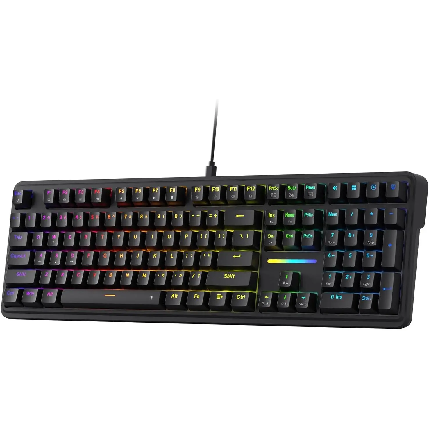 Redragon K745 Wired 108-Key Gasket RGB Gaming Keyboard, 4 Extra Hotkeys | Dedicated Shortcut Keys for Mute, Calc & Desktop, Cushioned 5-Layer Dampening for Creamy Thocky Sound, Programmable Software