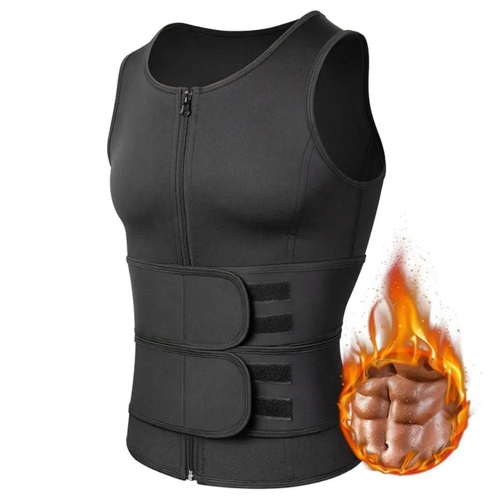 Men's Compression Sauna Suit Sweat Vest Waist Trainer Body Shaper Tank Top Trainer Gym Fitness Breathable Sweat