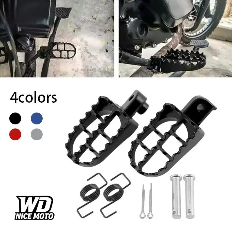 WD NICE MOTO Motorcycle Foot Pegs Rests, Motor Parts Accessories, Compatible with Yamaha Pw50 80 Tw200, Xr50r Crf50 Crf70 Crf80 Crf100f, Dirt Pit Bike Accessories