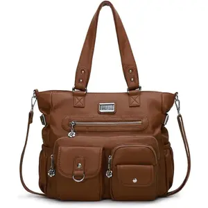 Large Purses for Women  Bag Tote Handbags Stylish Vegan Leather Hobo Bags Ladies, A-Black-4 | Large