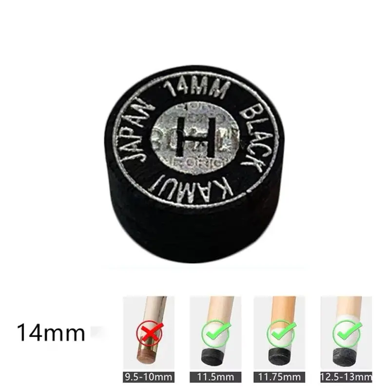 KAMUI Black Laminated Pool Billiard CUE TIP - 1 pc (Medium, 14 mm) KAMUI Black Laminated Pool Billiard CUE TIP - 1 pc (Medium, 14 mm)