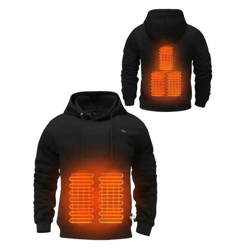 Heated Hoodies Unisex Heated Sweatshirt Hooded Pullover Lightweight Warm Usb Electric Outdoor WinterGift