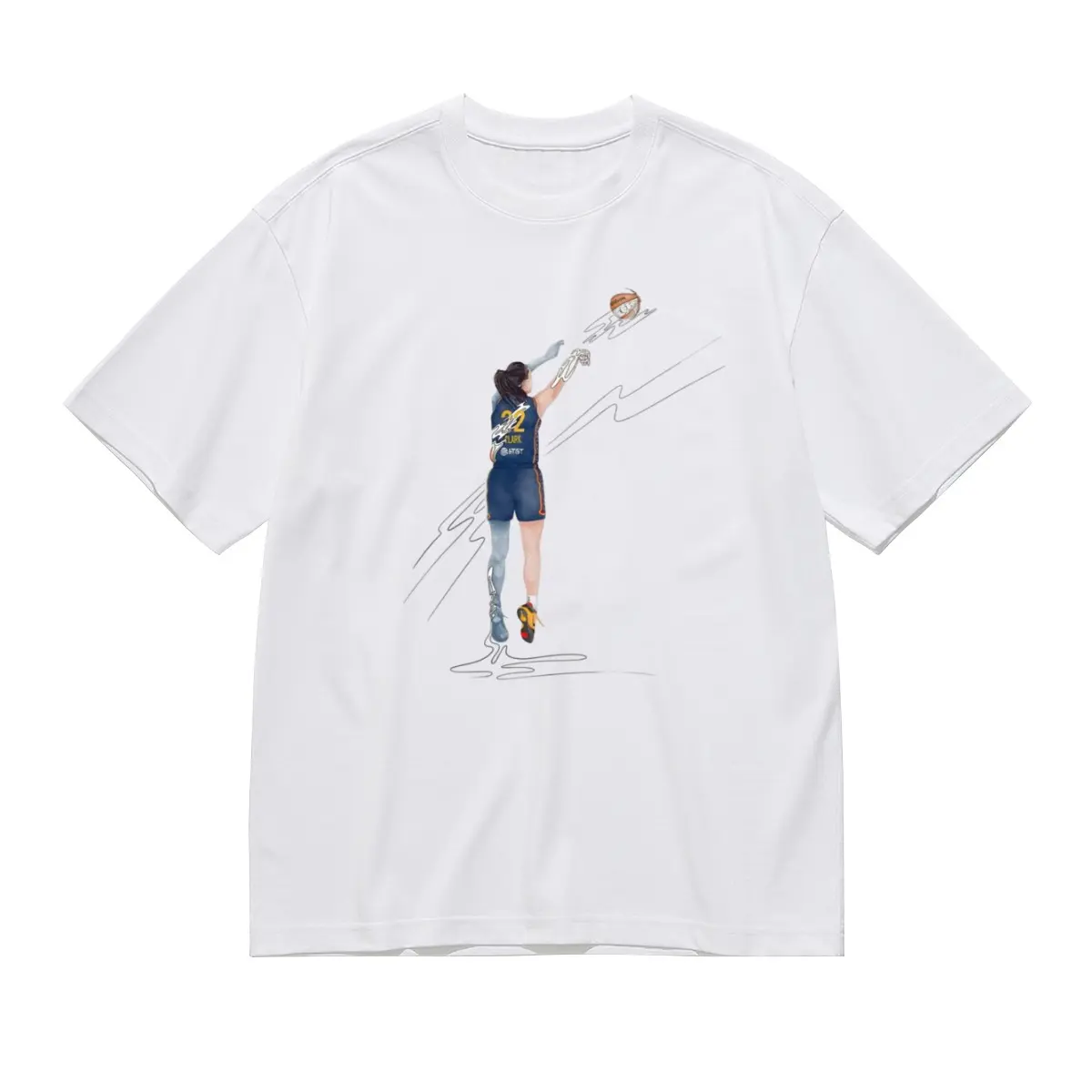 Men's Caitlin Clark 22 Indiana Basketball Short-Sleeve T-Shirt - Vintage Classic Graphic, Logo Deep Shot, Unisex Oversized Menswear Streetwear, Breathable Cotton Layer, Casual Comfortable Wrestling Tee