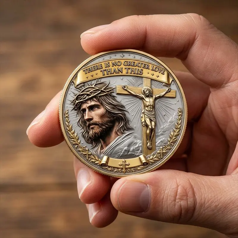 Resurrection Coin Replica, Collectible Religious Memorial Coin for Christians, Church History Souvenir and Easter Gift, Religious Collectibles
