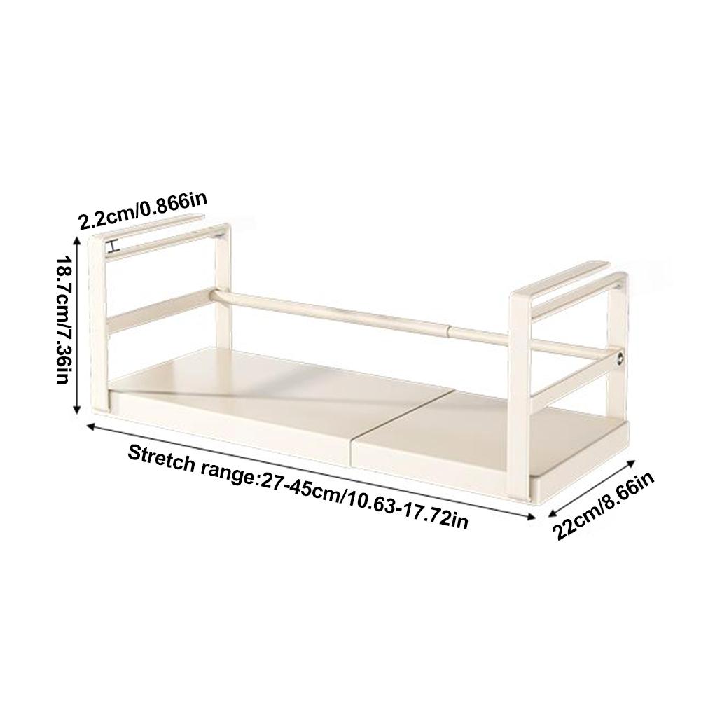 Extendable Under Cabinet Add-on Storage Baskets with Thick Clip Heavy Duty Under Cabinet Organizer Under Cabinet Shelf Hanging Holder for Pantry Cabinet Laundry Room Shoe Rack