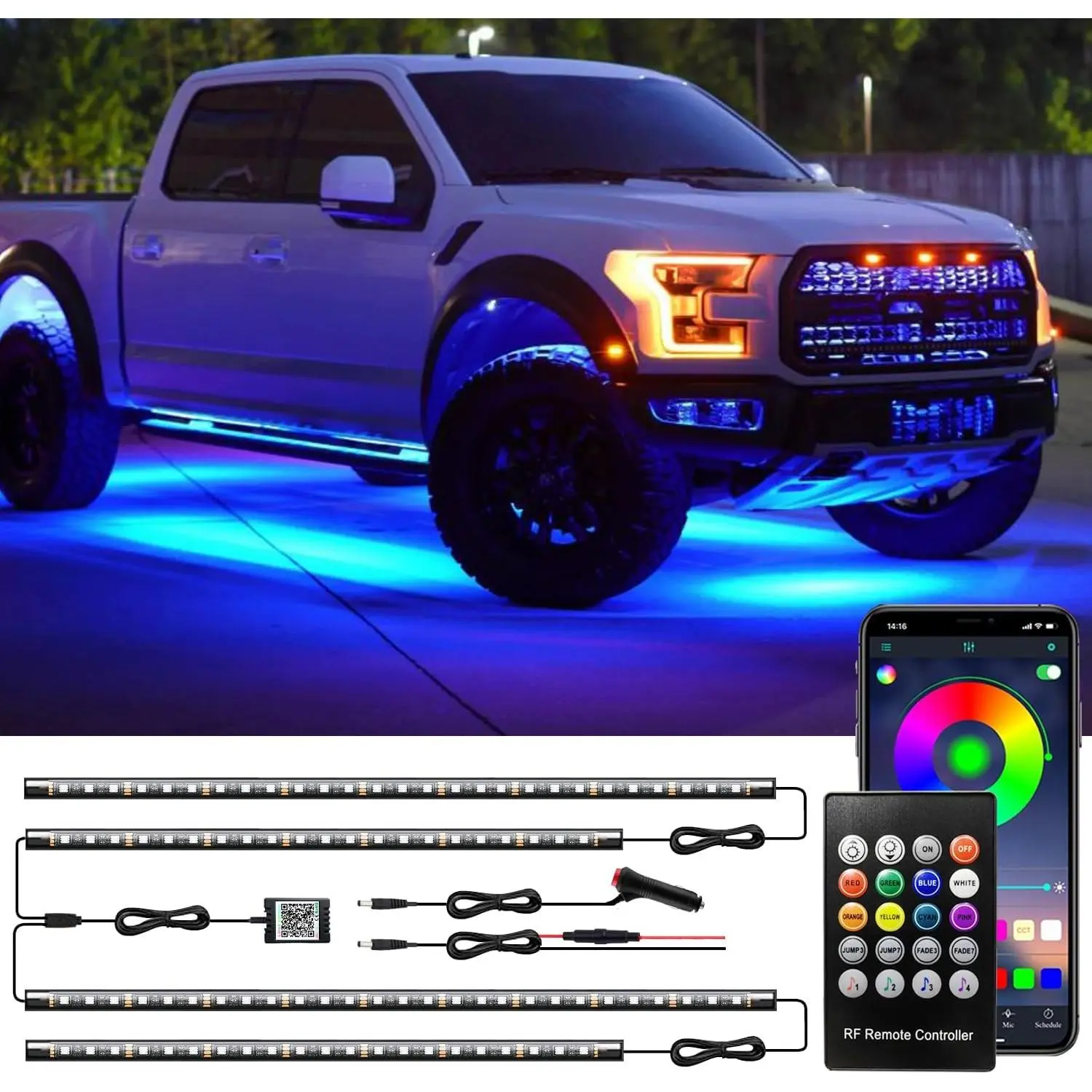 Underglow Kit for , Led Underglow Lights with App and Remote Control, 16 Million RGB Colors, 29 Preset Modes,  & DIY Mode, Under  Led Lights Exterior for SUVs, , DC 12V