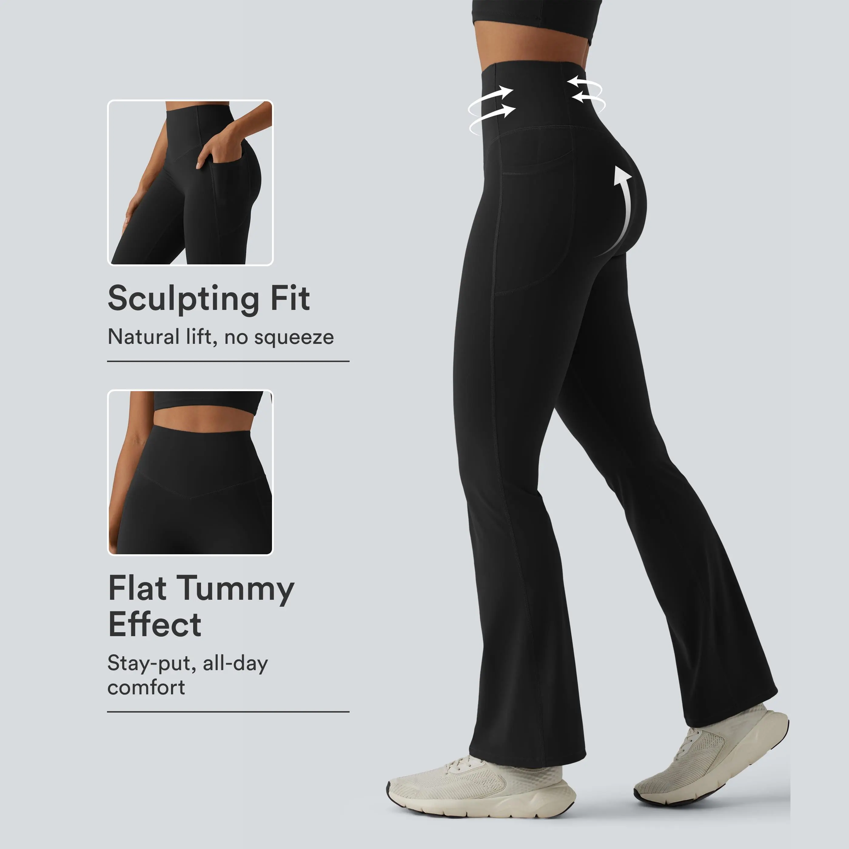 Halara UltraSculpt™ High Waisted Butt Lifting Tummy Control Bootcut Yoga Leggings with Pockets #BackToSchool