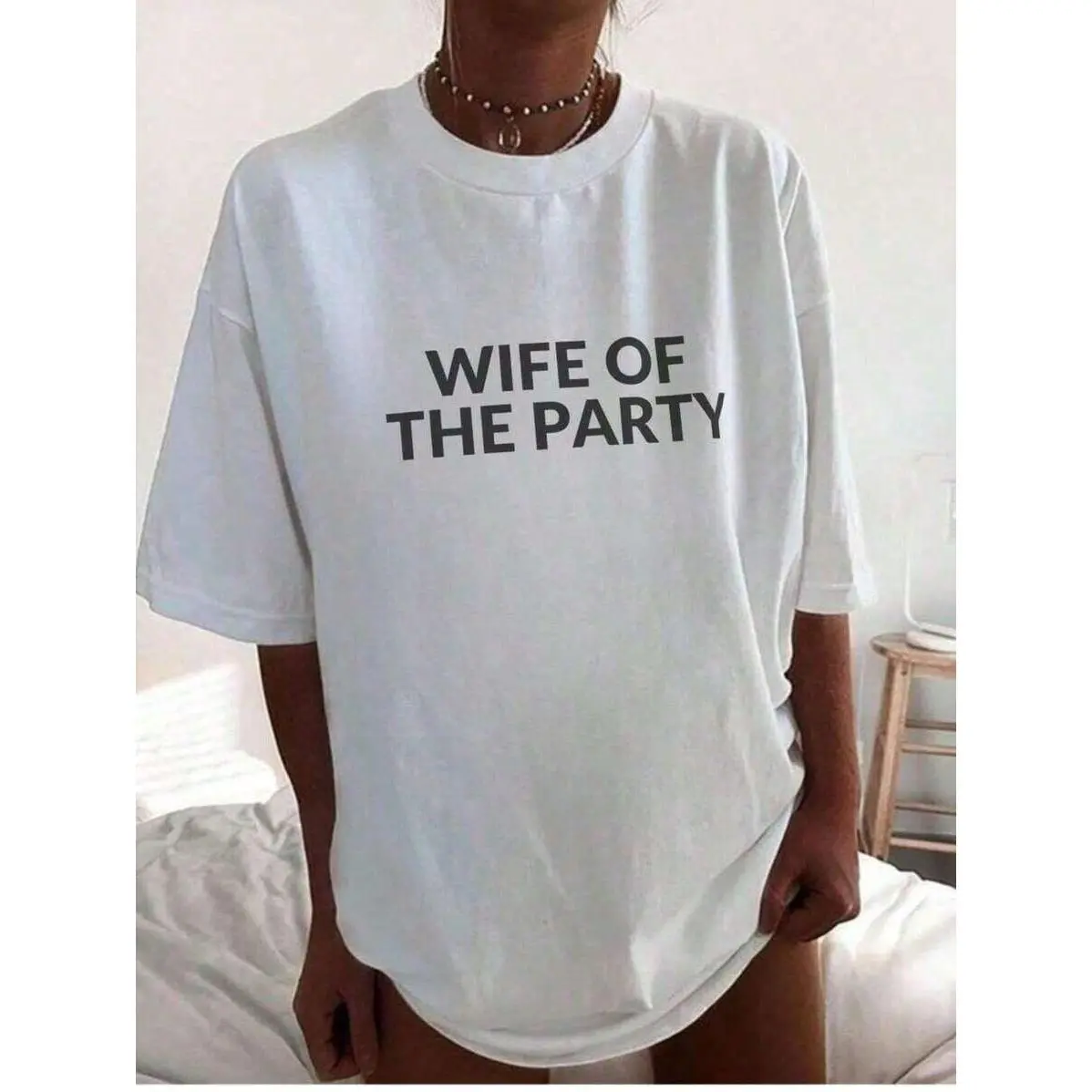 Wife Of The Party TShirt - Bride To Be Gift, Unique Engagement Party Gift, Bachelorette Party Tee,Bride Tee,Funny Bride Top,Bride Tribe Casual T Shirt menswear
