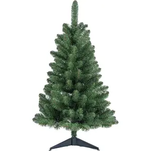 3FT Artificial Christmas Tree with String Lights Tabletop Small Xmas Tree for Desk Office or Small Spaces Full Branches Easy Assembly Holiday Decoration Green