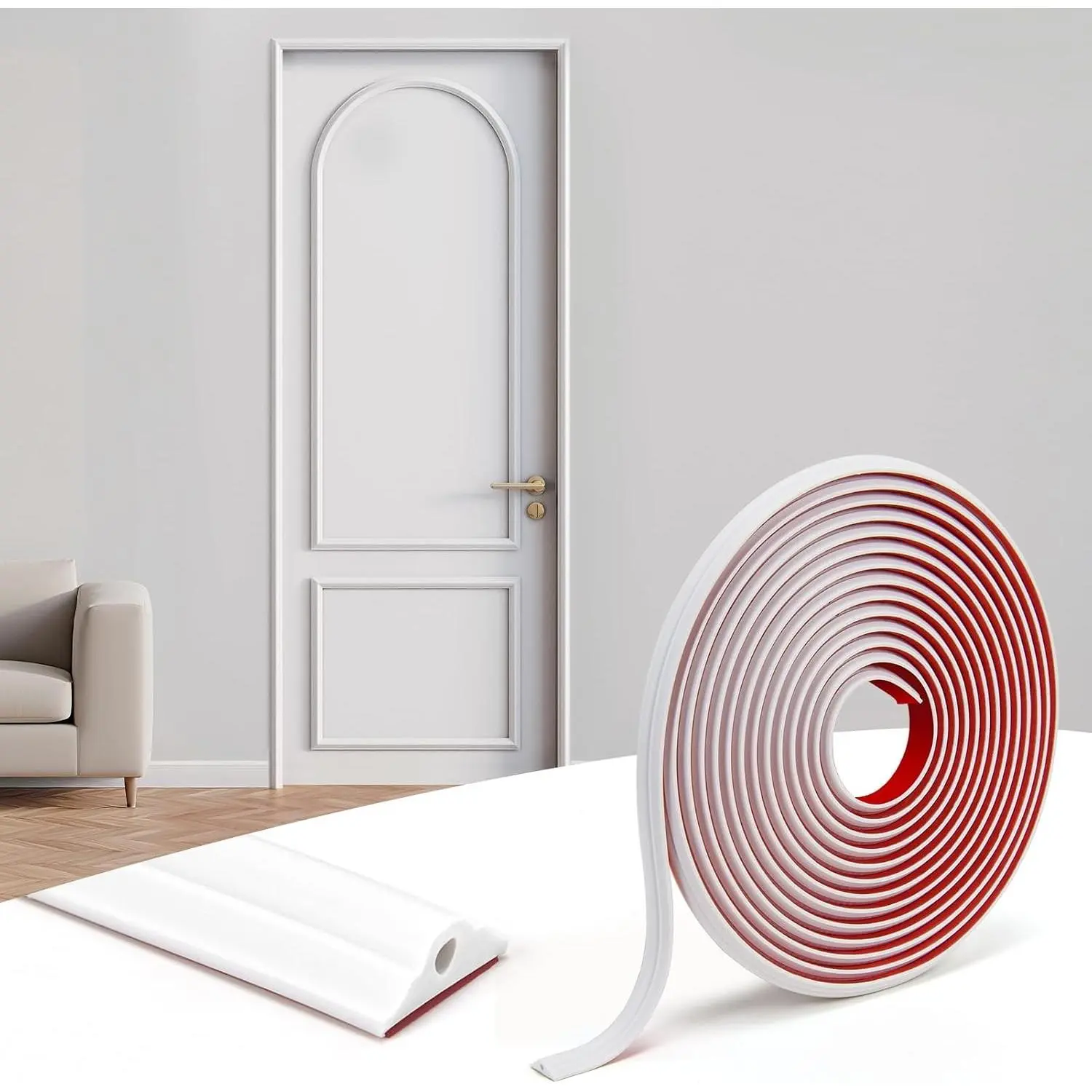 White 30Ft Easy-Install Flexible Peel-and-Stick Crown Molding Trim, Self-Adhesive Decor Lines for Wall, Cabinet Frame, Home DIY Use
