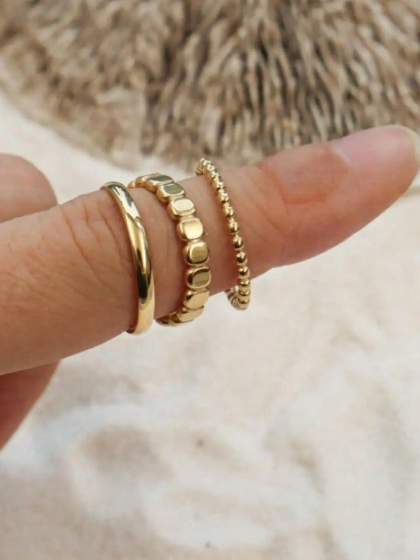 3 exquisite alloy rings, elegantly matched with simple and stylish elegance, holiday gift, Bohemian ring, mini ring, stacked ring