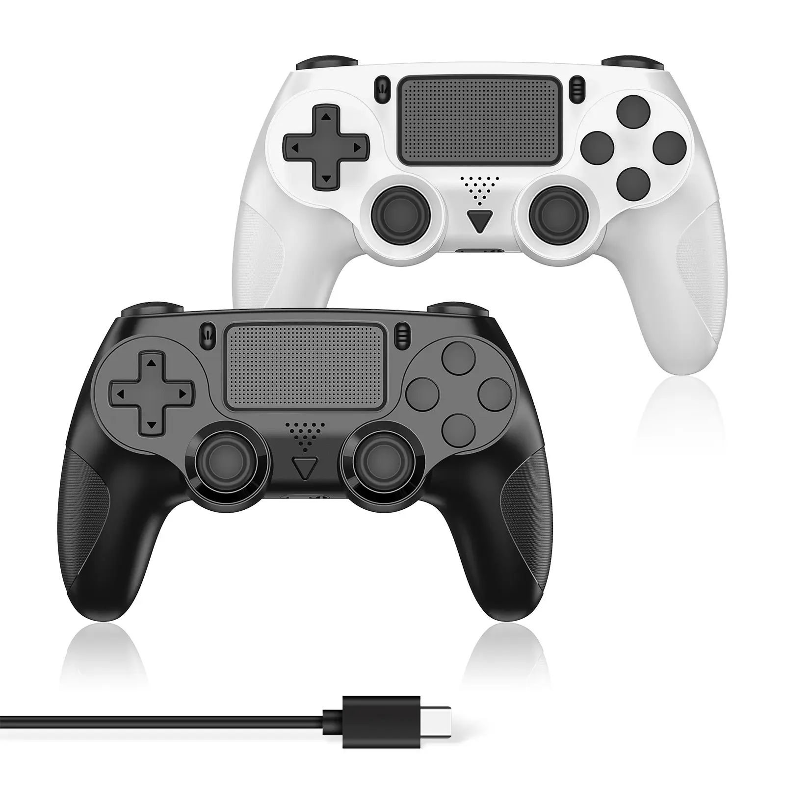 Wireless Game Controller for Ps4/ps4 Slim/ps4 Pro/PC, Dual Vibration, Speaker, Six-Axis Gyroscope, Headphone Jack, Touchpad, LED Light Strip
