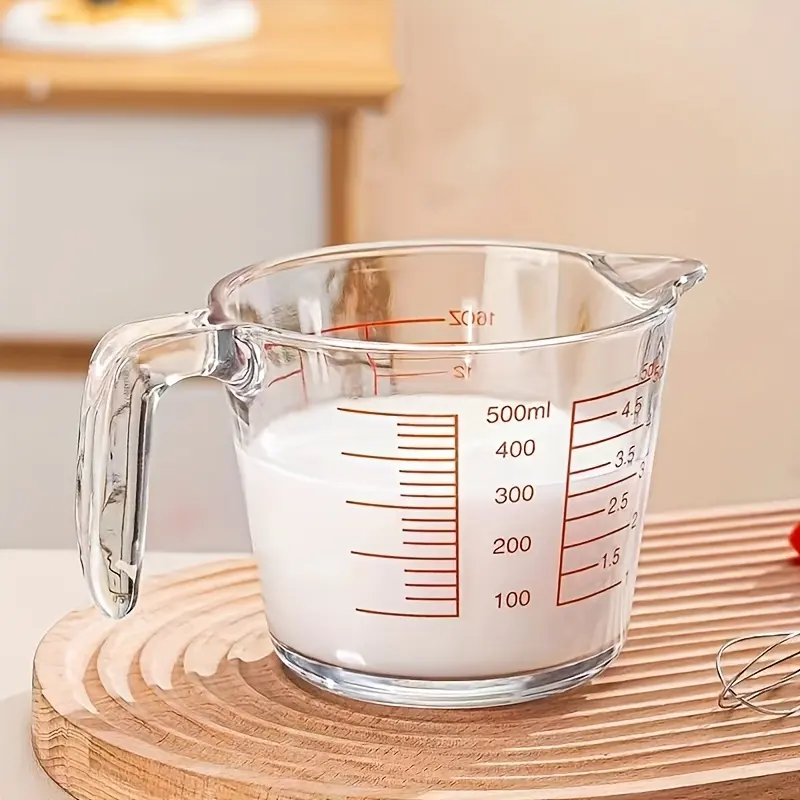 Extra-large Glass Measuring Cup, 32 Ounces, 4 Cups or 1000 Milliliters, 10 Deciliters, Graduated Scale, Multi-Purpose Measurement for Liquids and Dry Ingredients, Red - Kitchen Tool