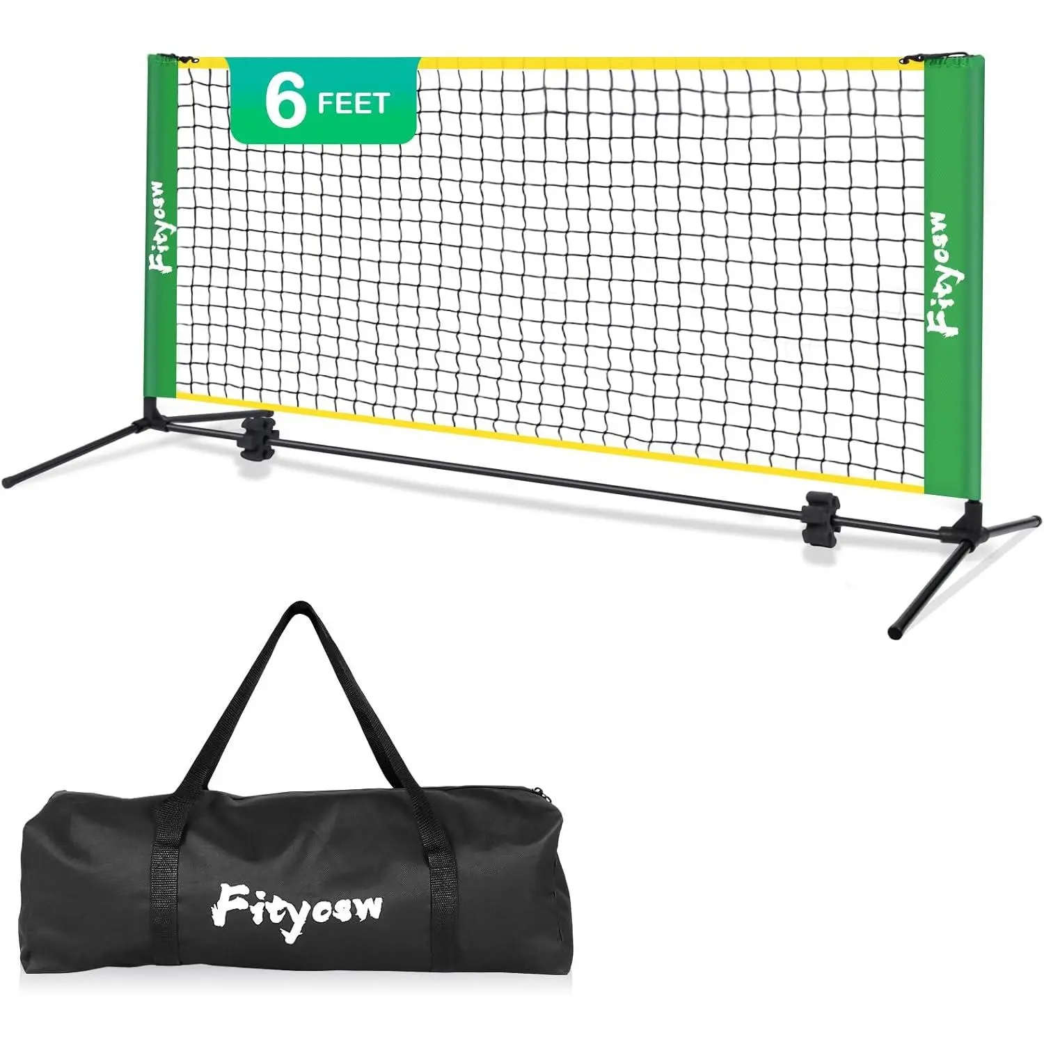 6FT Mini Pickleball Training Net Lightweight Portable Dink Practice Net Fast Assemble Stable Frame Weatherproof Net For Indoor Backyard Driveway Small Court Beginner Daily Pickleball Sport Training Game Equipment