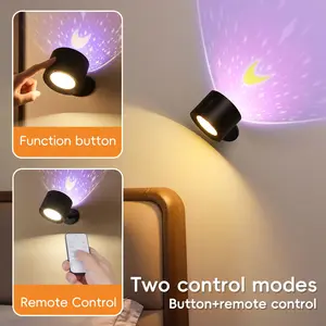 2 in 1 Reading Light & Starry Sky Projector Lamp USB Rechargeable Night Light