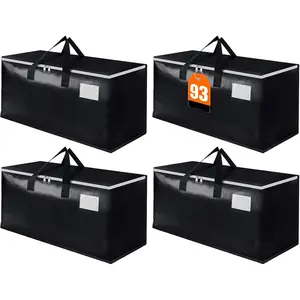 Extra Large Moving Boxes-Moving Bags with Zipper, Carrying Handles and Tag Pocket-Moving Supplies  Space Saving-Totes  Storage -  moving, Storage, Camping and Travel 93L-4 Pack