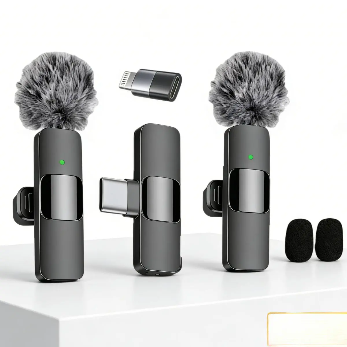 2-In-1 Wireless Lavalier Microphone - Portable Handheld Audio Device with Plug-and-Play for Smartphone Vlog, Live Stream (Sports & Outdoor Accessories), Stereo, Receiver, Clip, Recording, Noise, Lapel, Tutorial, Streaming, Compact, 2-Pack, 2-In-1 Wireless