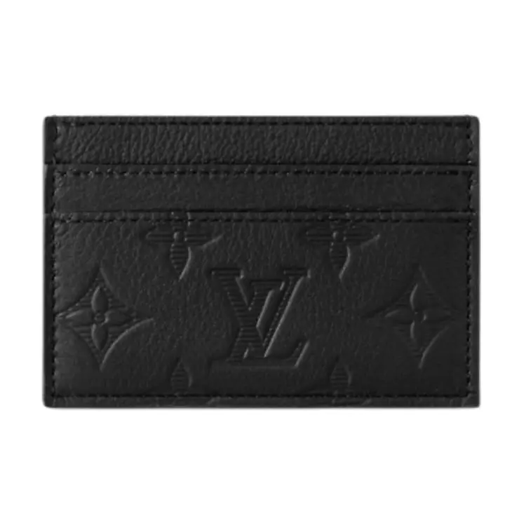 Louis Vuitton Classic Monogram Calfskin Business Card Holder for Men, Black