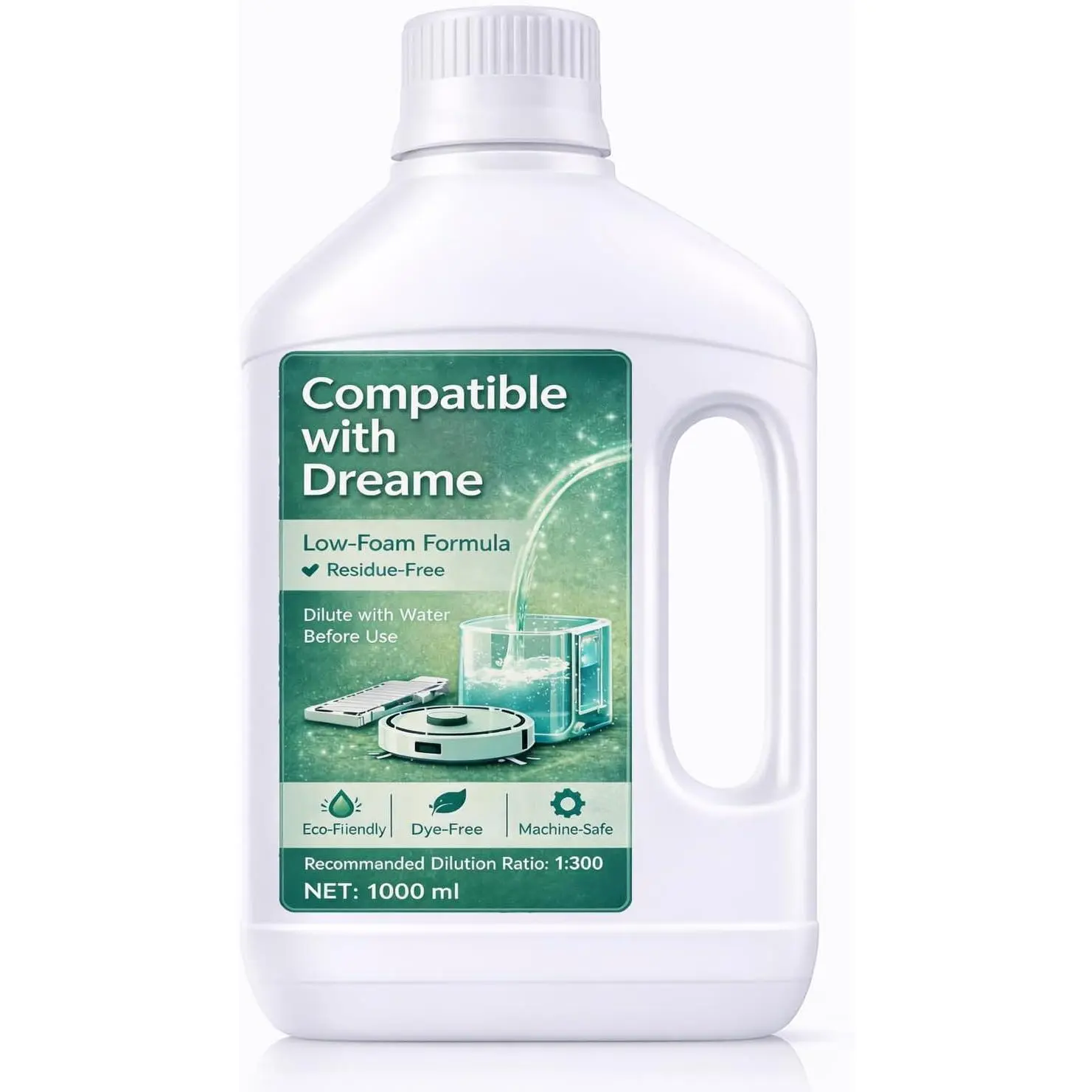 Floor Cleaning Solution, Compatible with  Wet Dry Vacuum Cleaner, Low  Concentrated Floor Cleaner, Streak-Free  Safe for Hardwood Tile Laminate, 1000ml