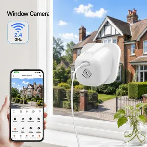 Window Security Camera HD, Indoor Home Camera with 2.4GHz WiFi, AI Person & Pet Detection, 2-Way Talk, 24/7 Recording, Phone App Control, Fast Installation for Home Protection, Surveillance Camera, WiFi Cameras, Home Monitoring Camera