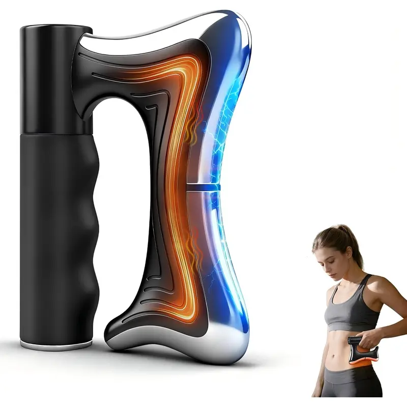 Heated Muscle Scraper Tool with 100-115F Heating & Vibration | 4 in 1 Electric Fascia Release Knife Massager, LED Screen, Rechargeable Gua Sha Massage Tool for Full Body Contouring