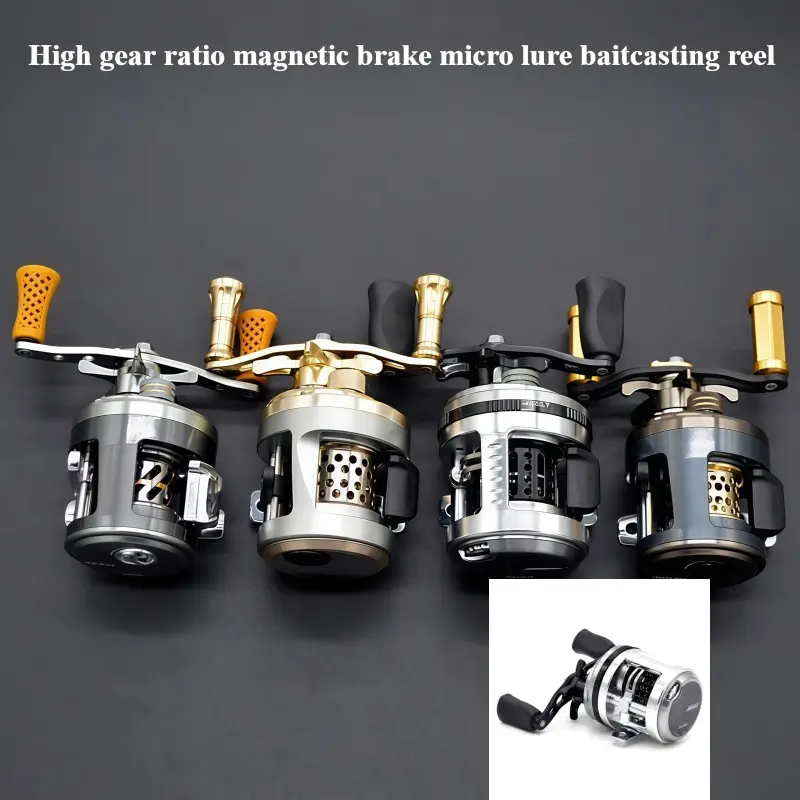 Unisex Classic Design / Lightweight Metal Ultralight Baitcasting Reel / High Gear Ratio Lure Baitcasting Reel / Stream Freshwater Fishing Reel / Magnetic Brake / Travel-Friendly Portable Fishing Reel
