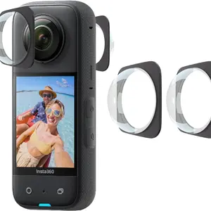Quick-Release Dual Lens Protector for Insta360 X3 Camera, 9h Tempered Glass Anti-Scratch, HD Transparent, Full Protection for Outdoor Shooting