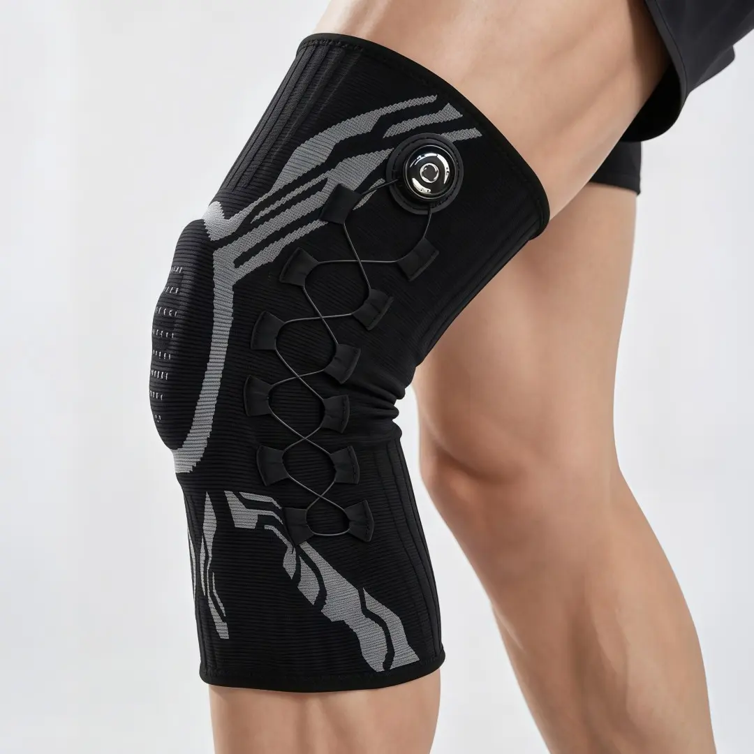 Knee Brace with Adjustable Compression Knob, Micro-Adjustable Support for Perfect Fit, Pain Relief from Arthritis, Meniscus Tear, 1 pack