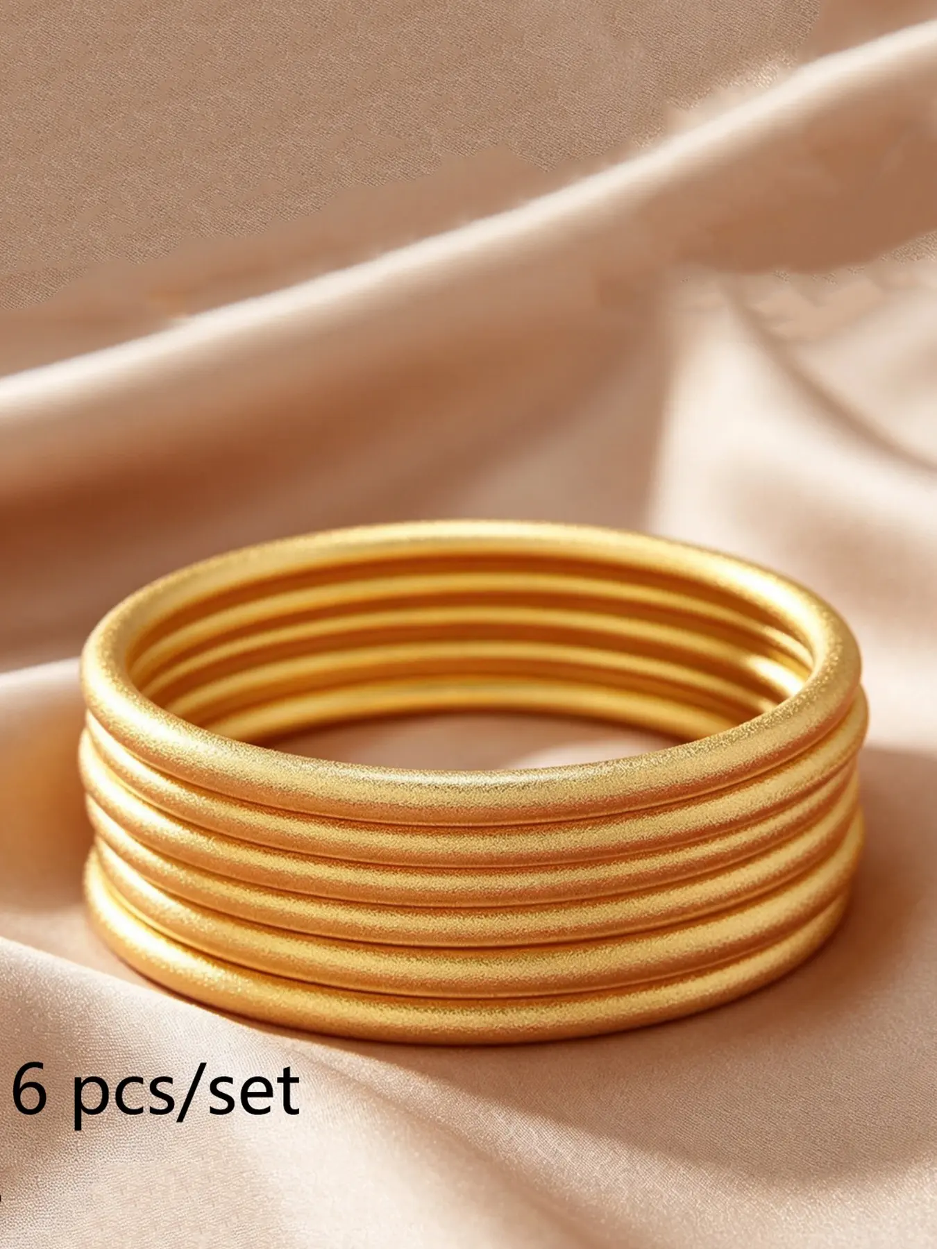 6pcs Vintage Worn Simple Design Bangle Bracelet Set, Unisex Fashion Versatile Jewelry, Geometric Design Bangle