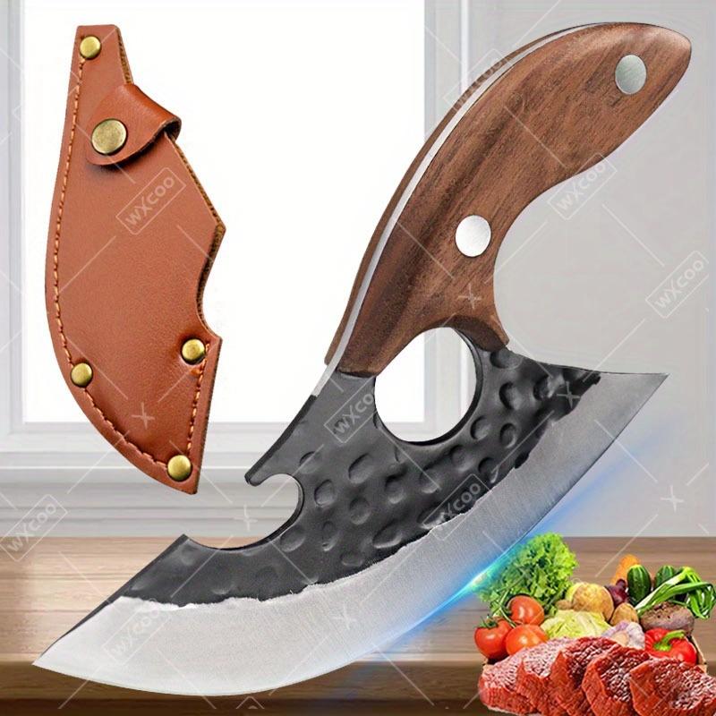 Killing Fish Knife Hand Forged Boning Knife Multi-purpose Cheese Knife Mongolian Handhandle Meat Knife Camping Barbecue Portable Partition Knife Cutting Meat, Vegetables and Paring Knife