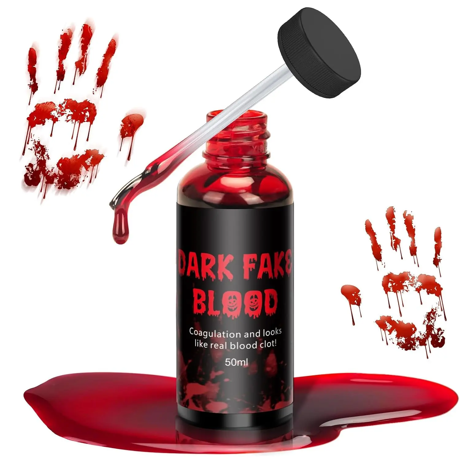 Halloween 50ml Fake Blood Washable, Special Effect Makeup Vampire Accessories, Cosplay for Zombie and Costume, Fake Blood Makeup Imitates Bleeding WoundsGift