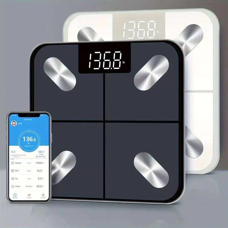Digital BMI Weighing Scale - USB-Rechargeable, Compact, Unisex Smart Healthcare Scale with Bluetooth Functionality, APP-Connected for Personal Use, Usb Powered Multi Function Scale Body Fat Monitor