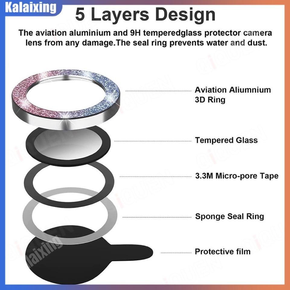 Bling metal ring camera lens protector for iPhone 15 14 13 12 11 pro Max mini rear camera lens cover metal protector ring phones casing protection dustproof flash Protective Smartphone lens  protectors