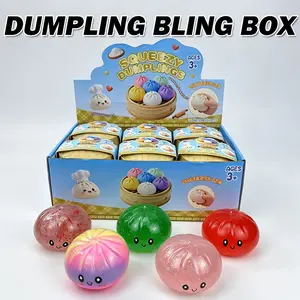 Trendy Baozi Blind Box Set of 12, Glitter Stress Relief Toy, Creative Unboxing Fun, Rainbow Hidden Edition, Kids' Fashion Gift
