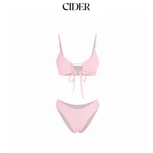 Cider Cut Out Front Tied Bikini Swimsuit