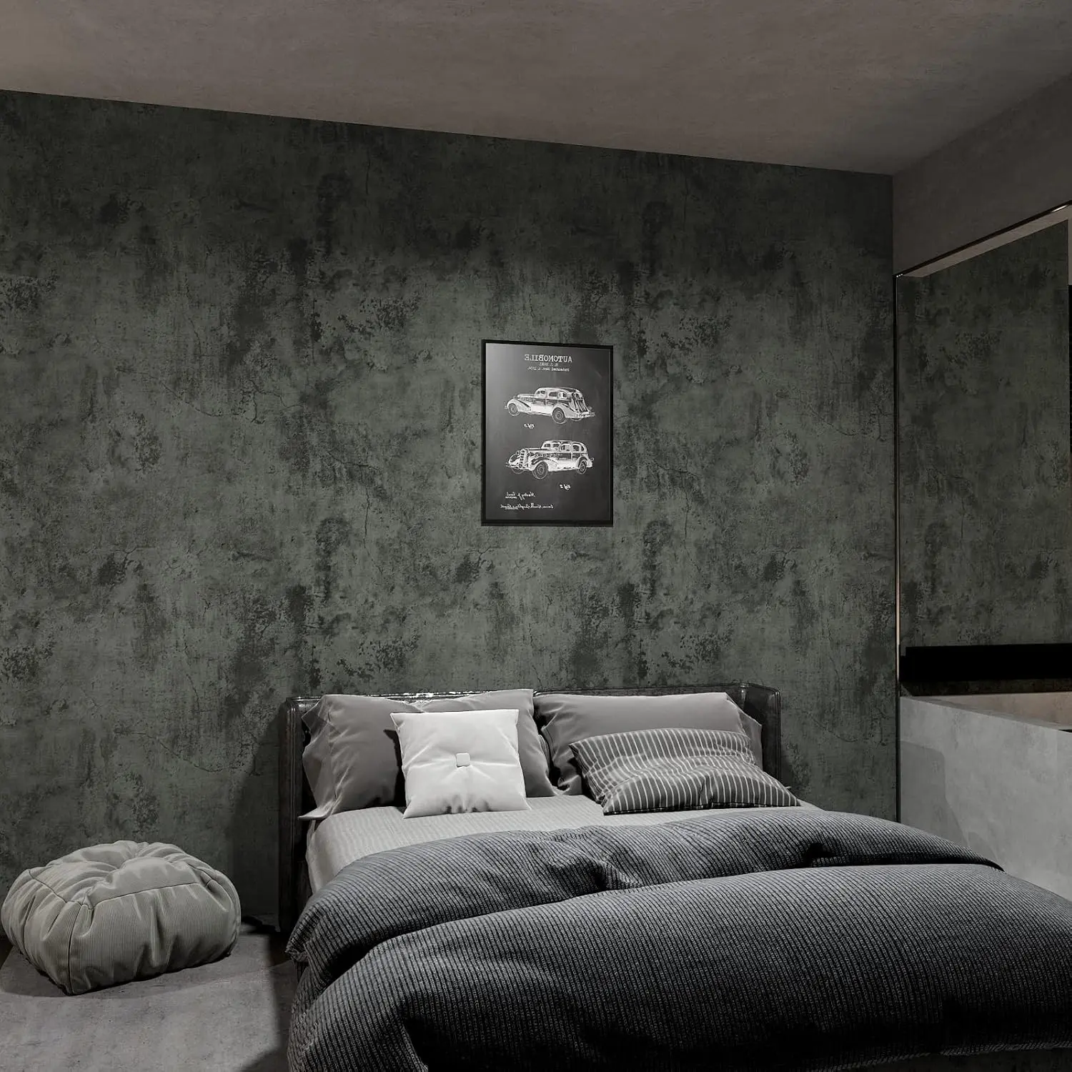 Cement Texture Self-Adhesive Decorative Wallpaper, Industrial Weathered Effect, Waterproof, Easy Clean, Living Room TV Background, Bedroom Decor, Textured Peel And Stick Wallpaper, 40cm*2m